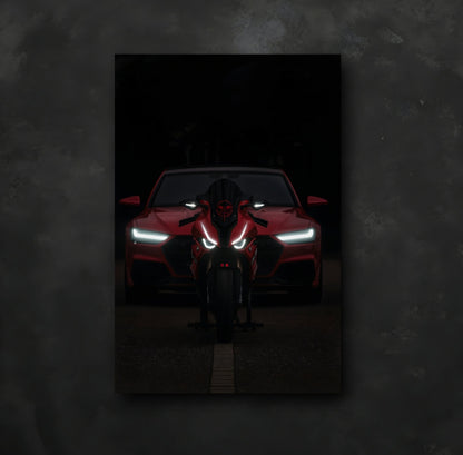 BMW S1000rr ve BMW araba Neon Posteri
