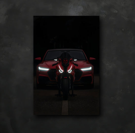 BMW S1000rr ve BMW araba Neon Posteri
