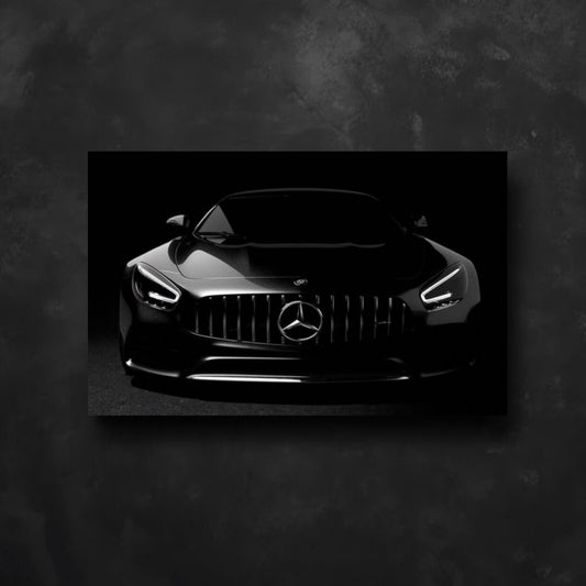 Mercedes Araba Neon Posteri