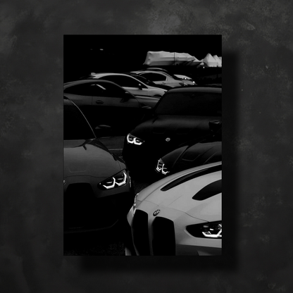 BMW 4 Adet Led Işıklı Neon Posteri