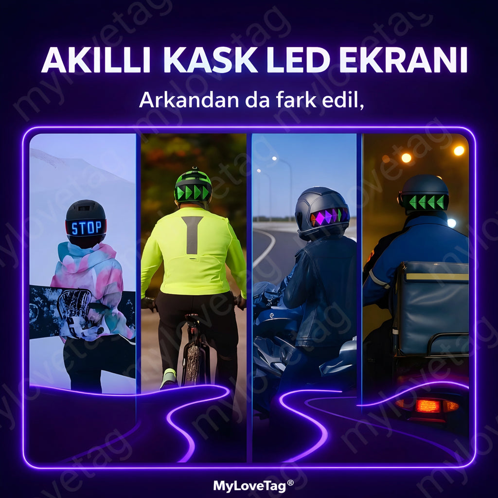 MyLoveTag MotoPixel™ Kask Arkası Ekran & Uygulama Destekli
