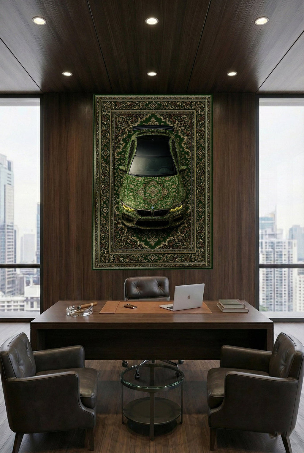 BMW M5 Araba Halısı – Retro Fars Tarzı Zemin Halısı | Özel Otomotiv Tasarımı