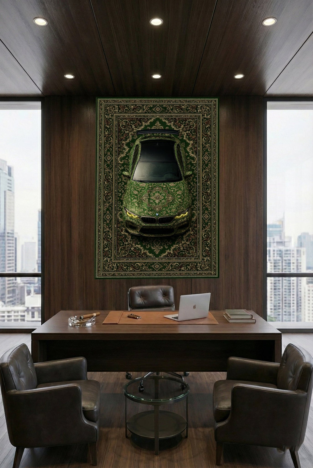 BMW M5 Araba Halısı – Retro Fars Tarzı Zemin Halısı | Özel Otomotiv Tasarımı