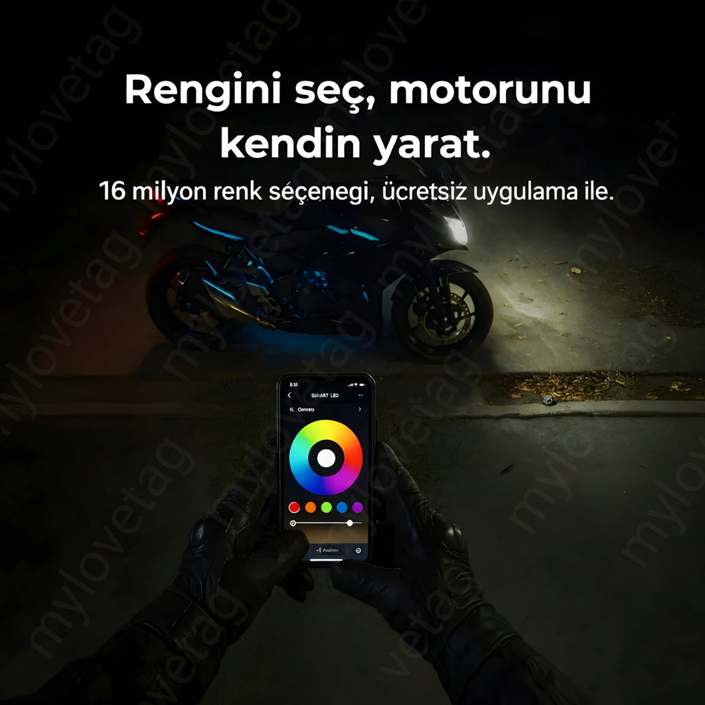 Motosiklet Işık Kiti – Çok Renkli  Ambiyans & Uygulama Destekli Premium kalite
