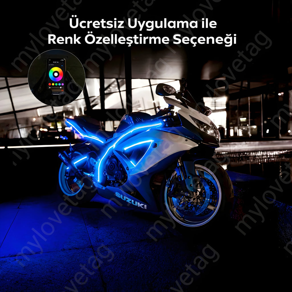 Motosiklet Işık Kiti – Çok Renkli  Ambiyans & Uygulama Destekli Premium kalite